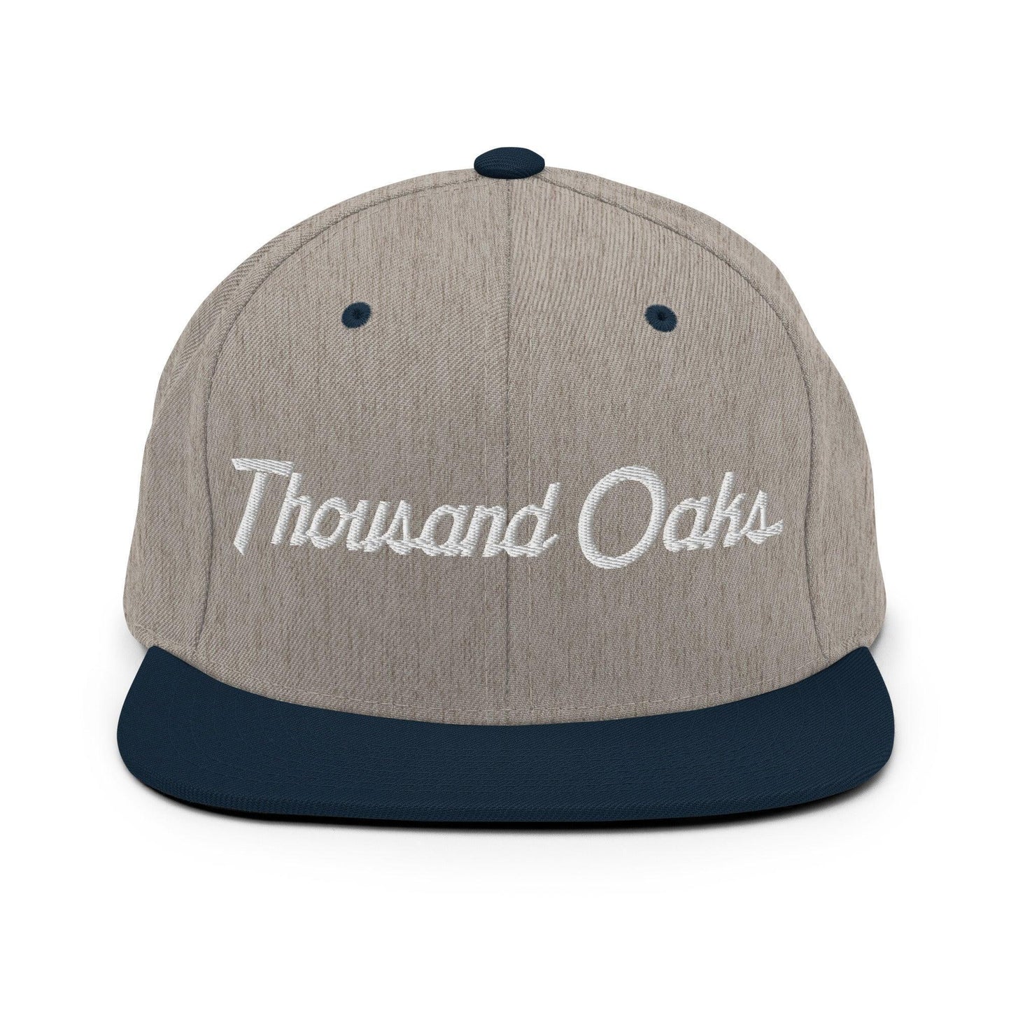 Thousand Oaks Script Snapback Hat Heather Grey Navy