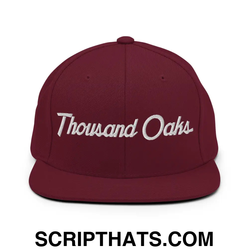 Thousand Oaks Script Snapback Hat Maroon