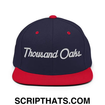 Thousand Oaks Script Snapback Hat Navy Red