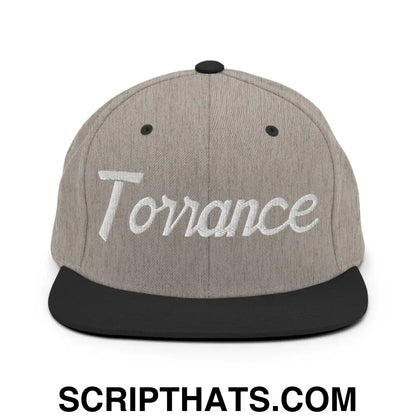 Torrance Script Snapback Hat Heather Black