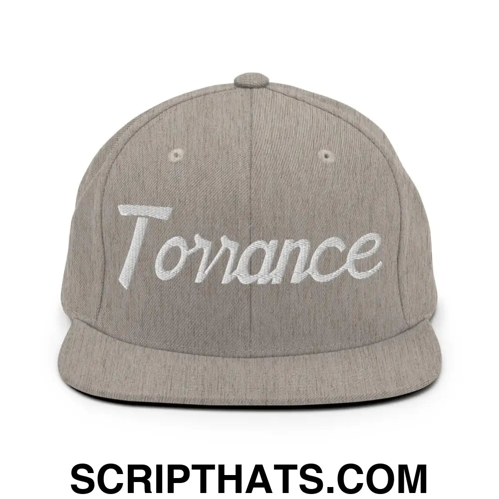 Torrance Script Snapback Hat Heather Grey