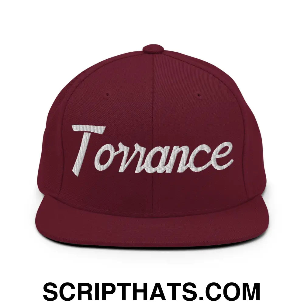 Torrance Script Snapback Hat Maroon