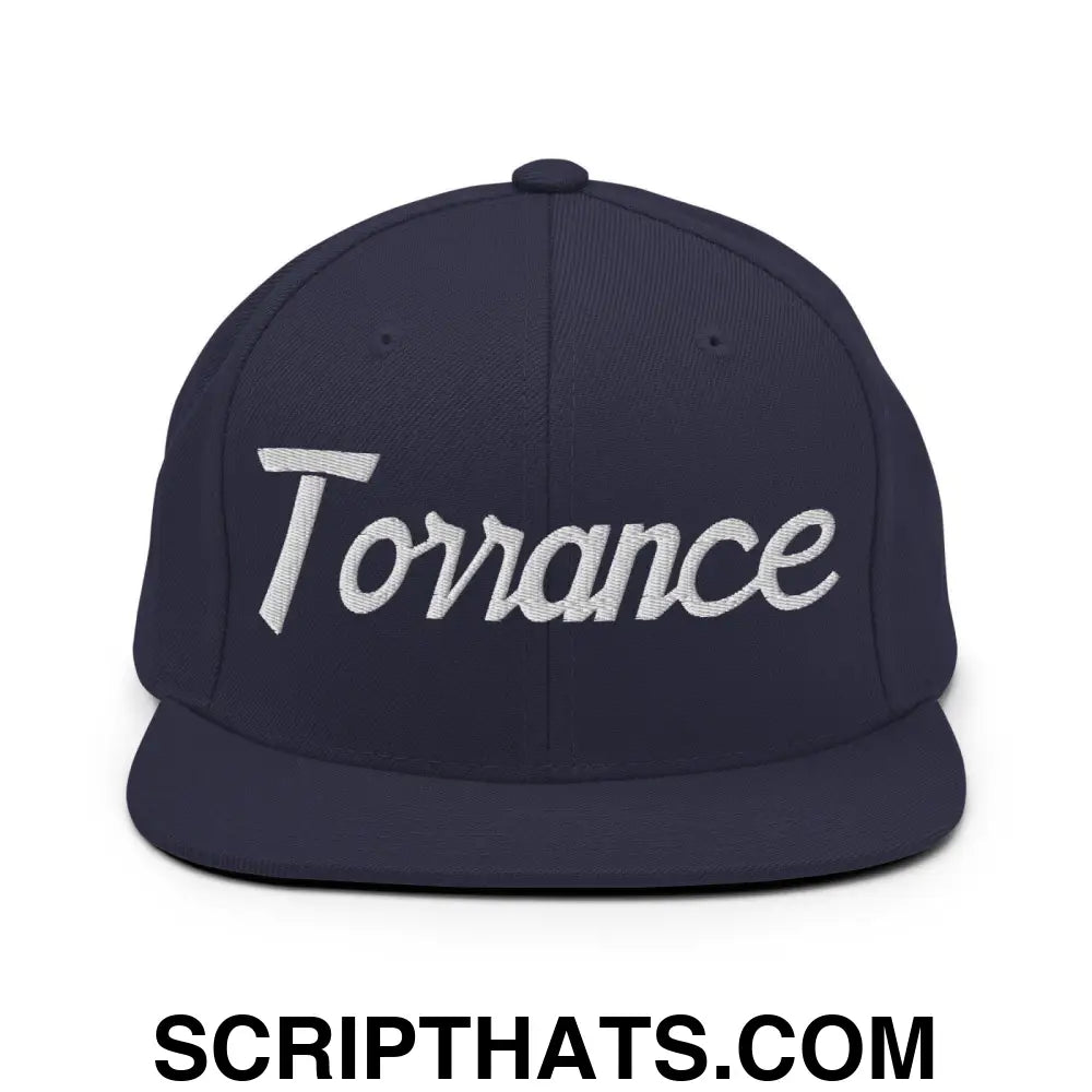 Torrance Script Snapback Hat Navy