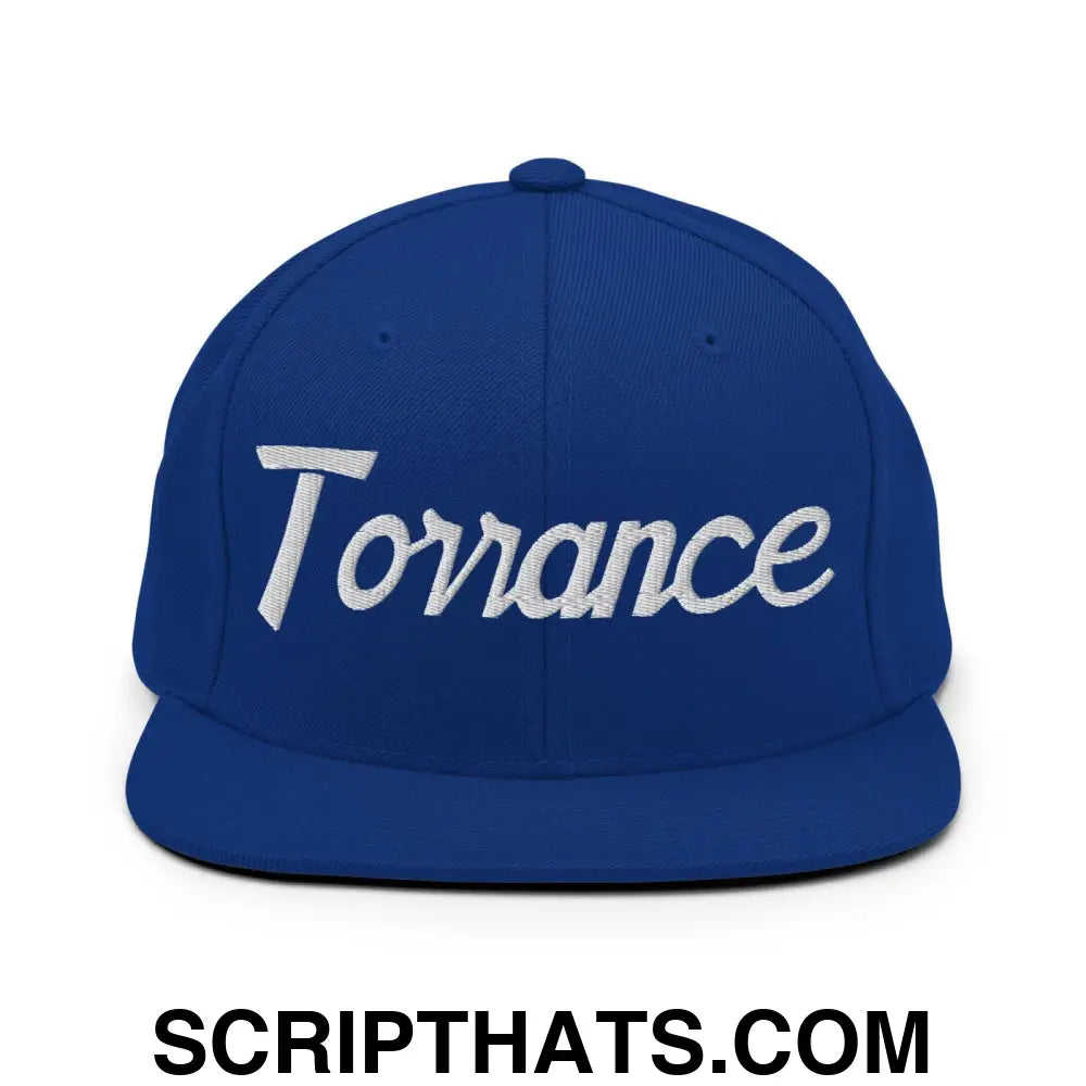 Torrance Script Snapback Hat Royal Blue