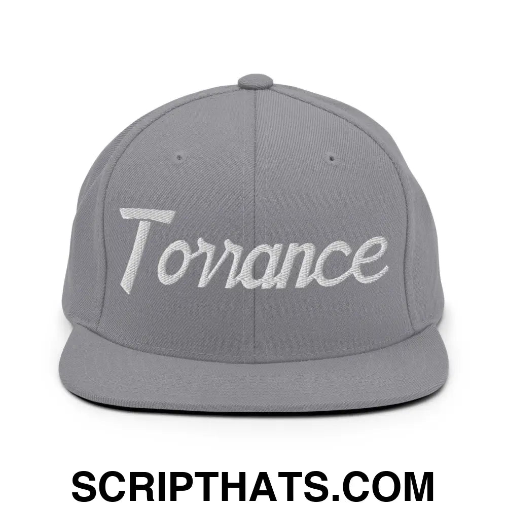 Torrance Script Snapback Hat Silver