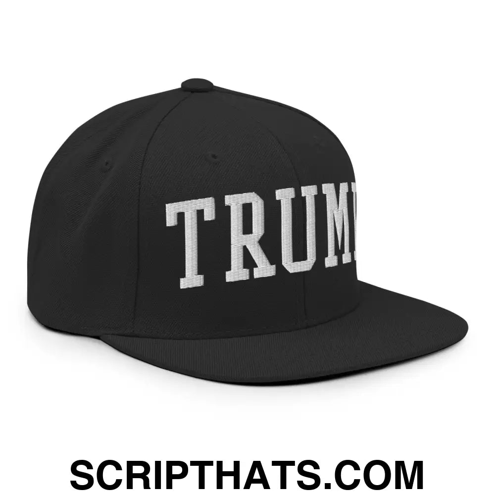 Trump 2024 Block Flat Bill Brim Snapback Hat Black