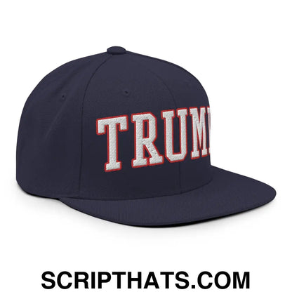 Trump 2024 Block Flat Bill Brim Snapback Hat Navy