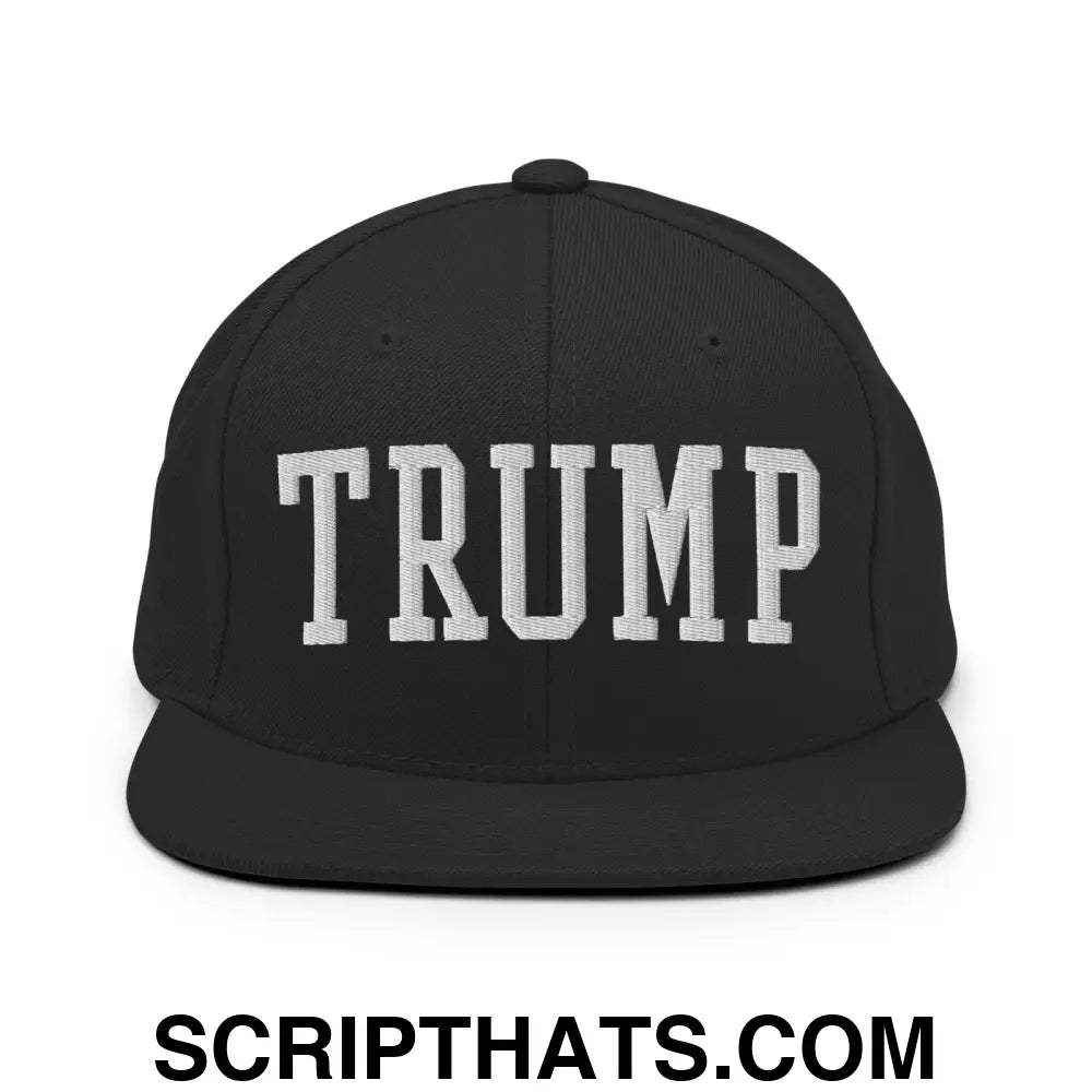 Trump 2024 Block Flat Bill Brim Snapback Hat Black