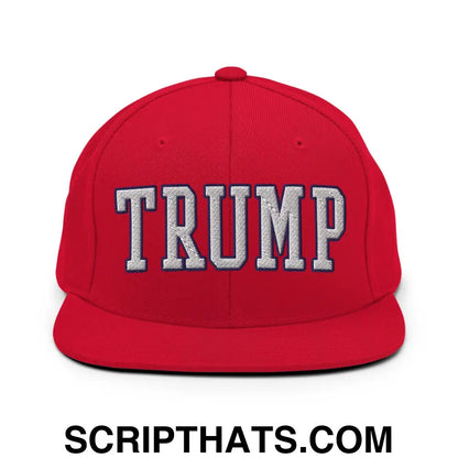 Trump 2024 Block Flat Bill Brim Snapback Hat Red