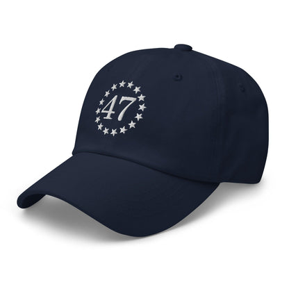 Trump 47 Embroidered Dad Hat Navy