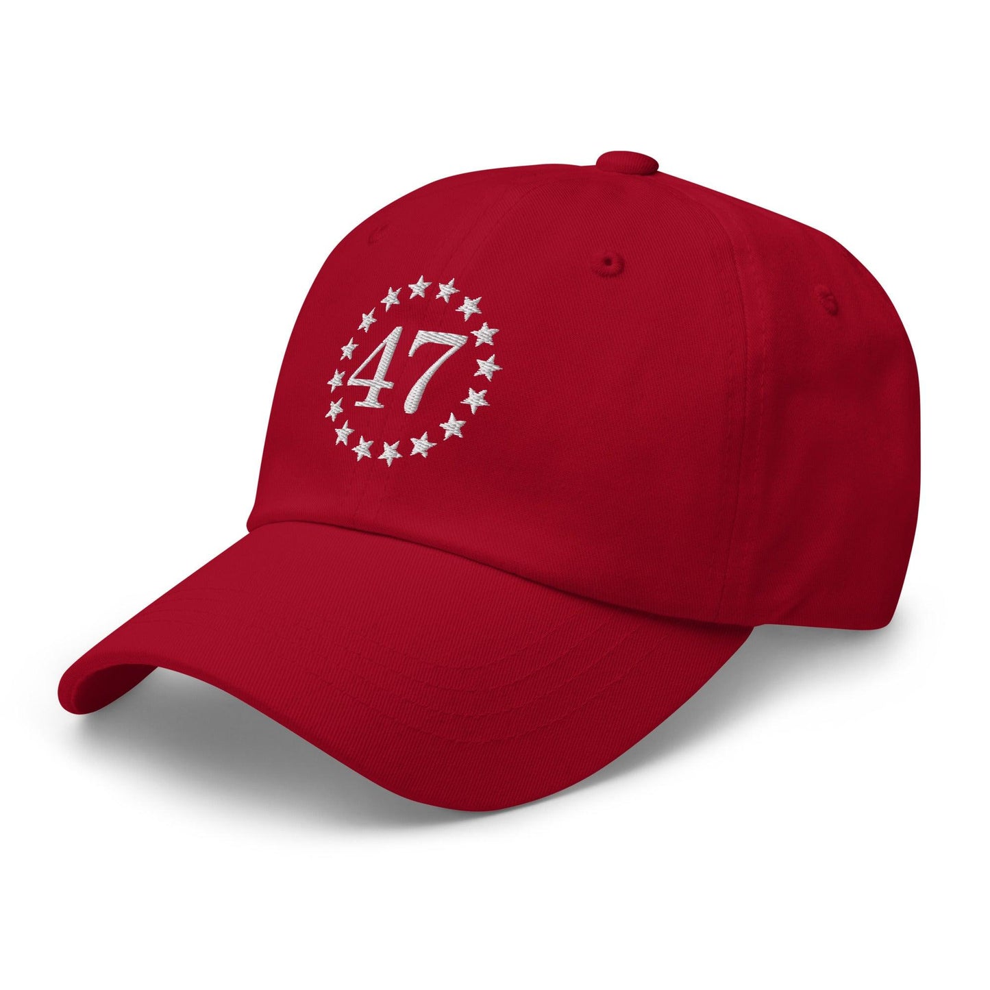 Trump 47 Embroidered Dad Hat Cranberry