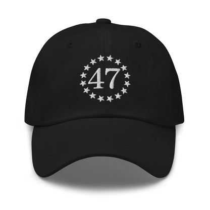 Trump 47 Embroidered Dad Hat Black