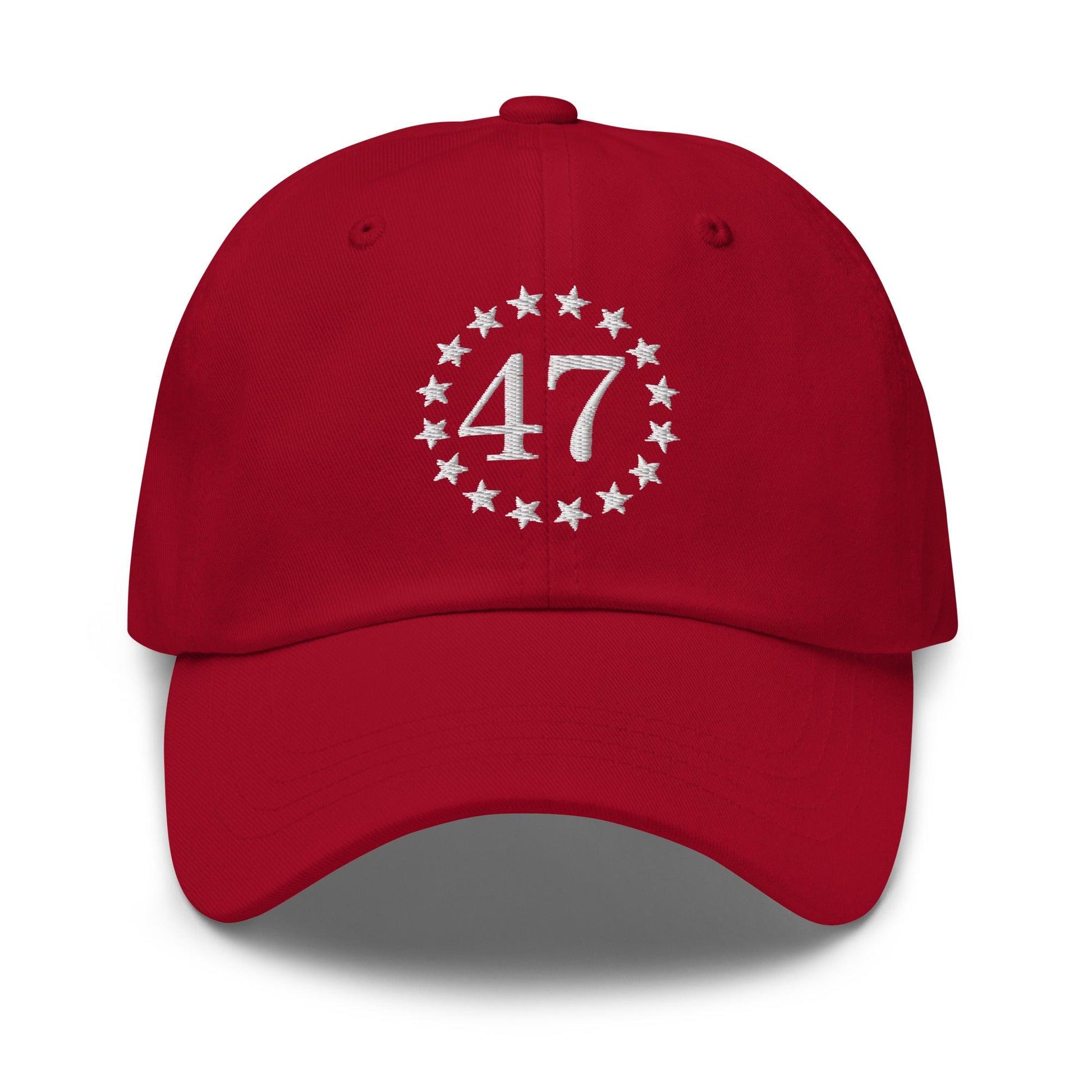 Trump 47 Embroidered Dad Hat Cranberry