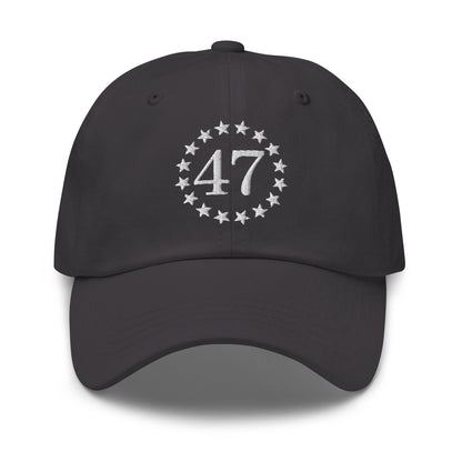 Trump 47 Embroidered Dad Hat Dark Grey