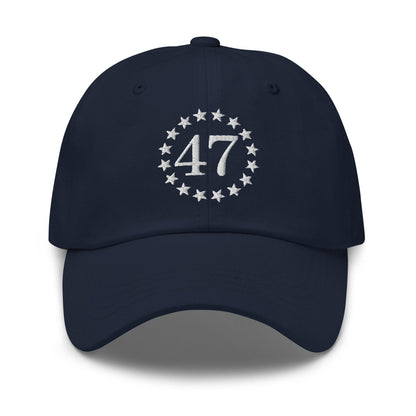 Trump 47 Embroidered Dad Hat Navy