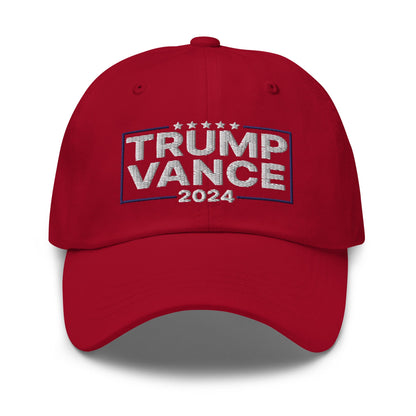 Trump Vance 2024 Dad Hat Cranberry