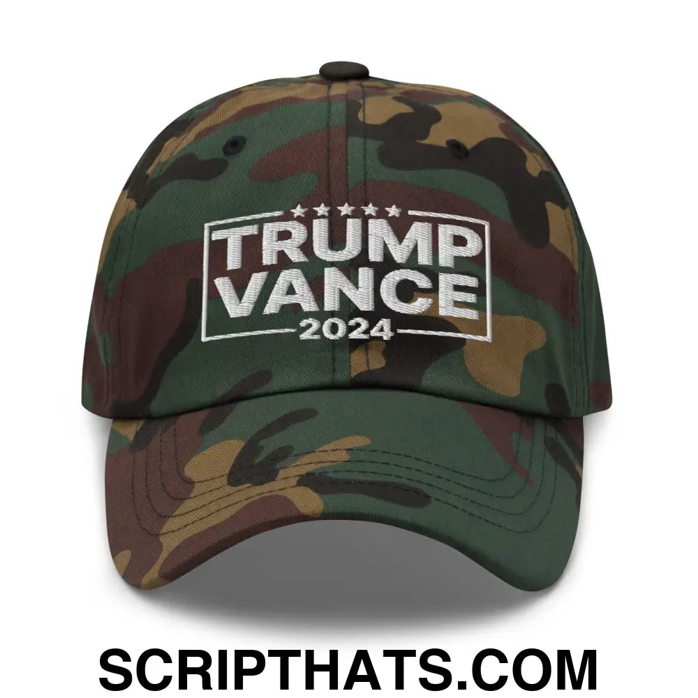 Trump Vance 2024 Dad Hat Green Camo