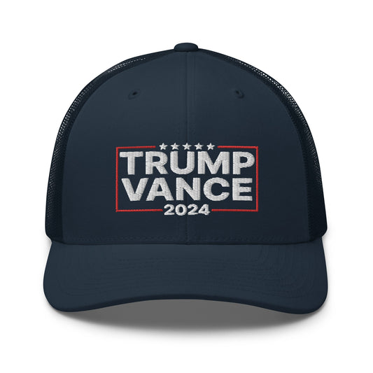 Trump Vance 2024 Snapback Trucker Hat Navy