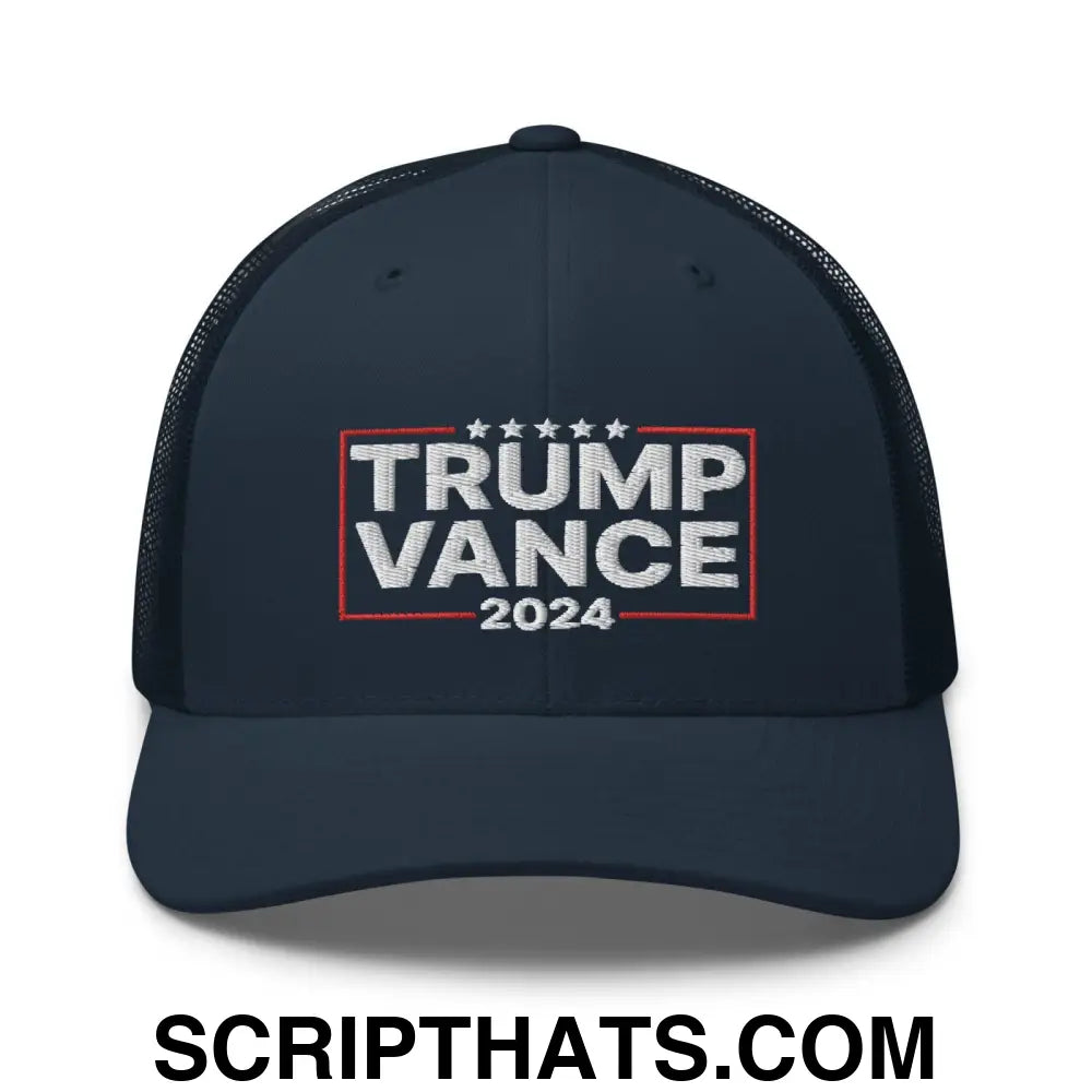 Trump Vance 2024 Snapback Trucker Hat Navy