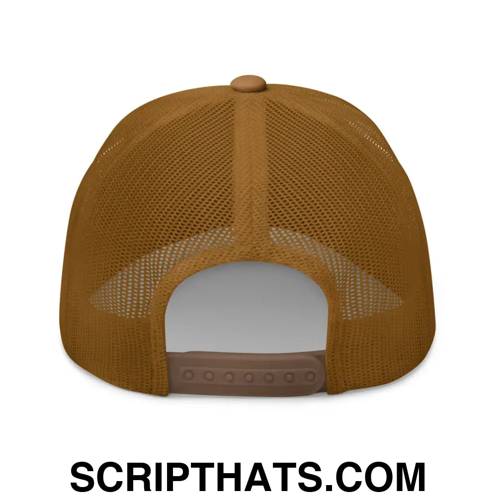 Trump Was Right About Everything Embroidered Mesh Trucker Hat Caramel