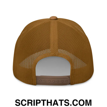 Trump Was Right About Everything Embroidered Mesh Trucker Hat Caramel