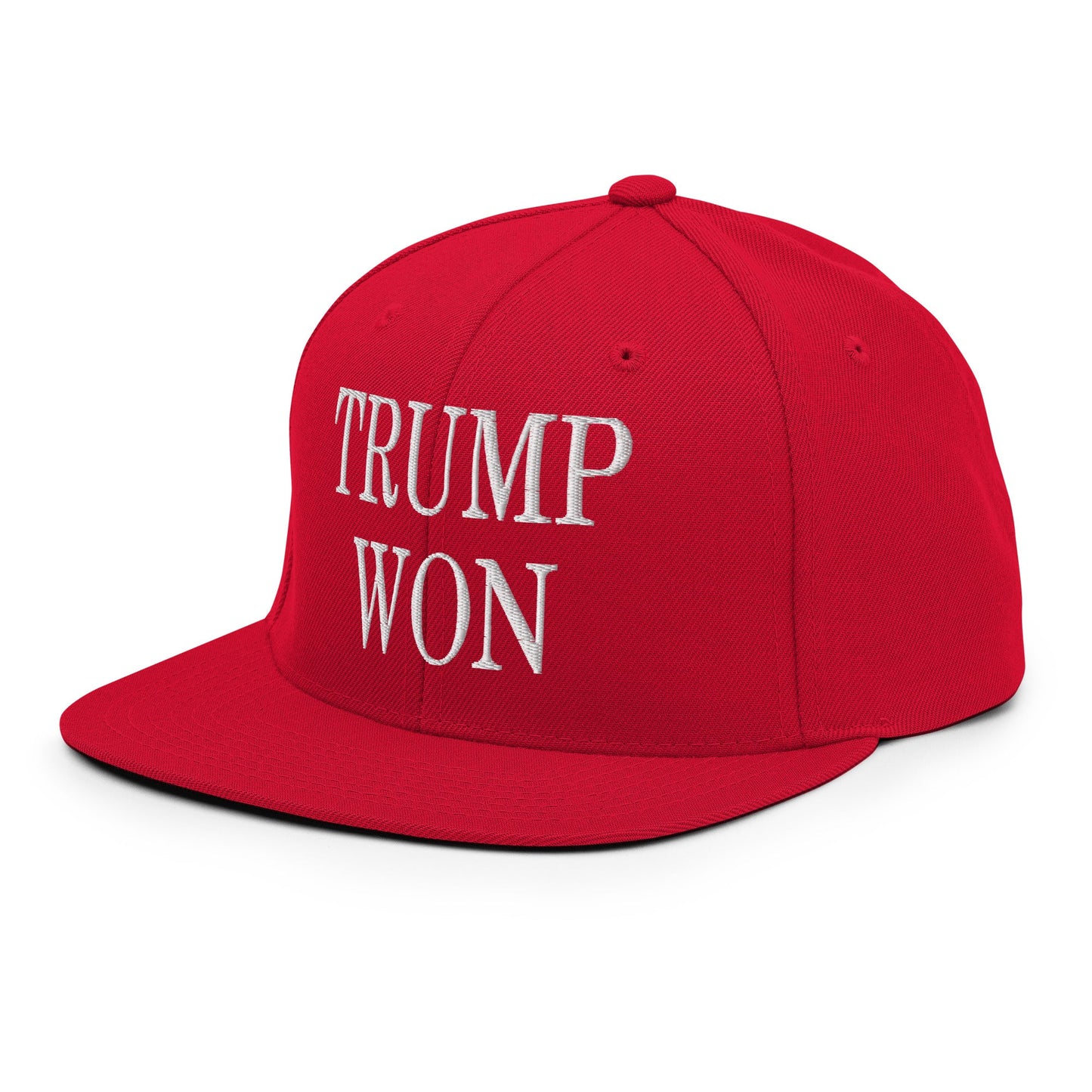 Trump Won 2020 2024 Flat Bill Brim Snapback Hat Red