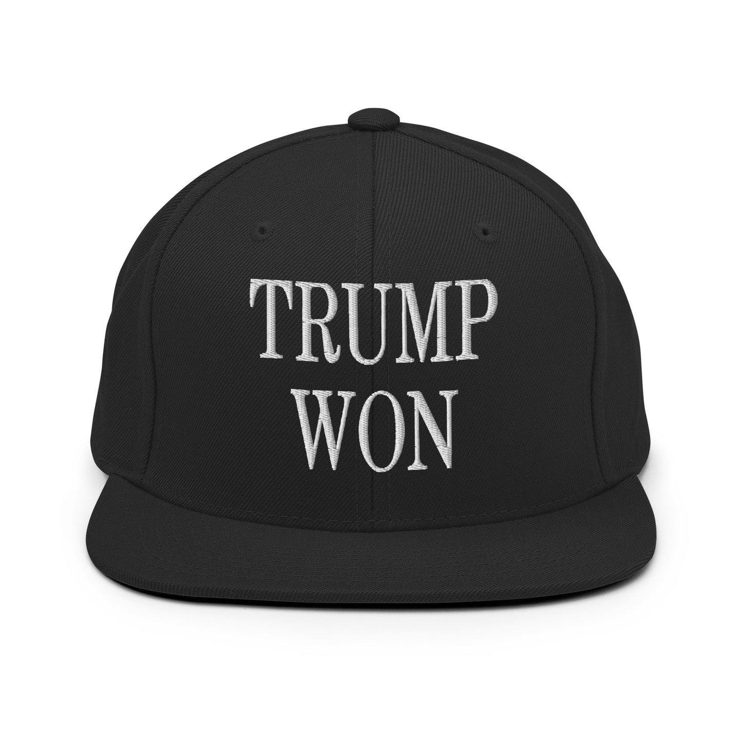 Trump Won 2020 2024 Flat Bill Brim Snapback Hat Black