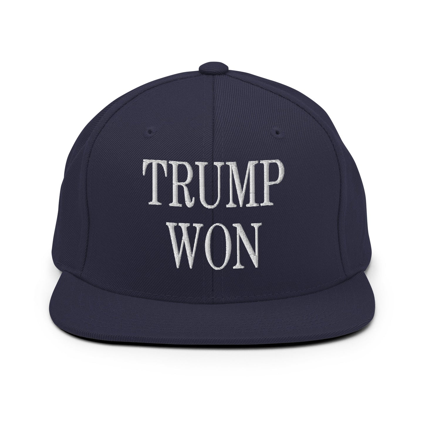 Trump Won 2020 2024 Flat Bill Brim Snapback Hat Navy