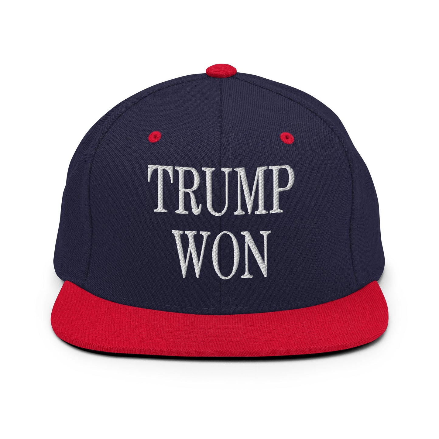 Trump Won 2020 2024 Flat Bill Brim Snapback Hat Navy Red