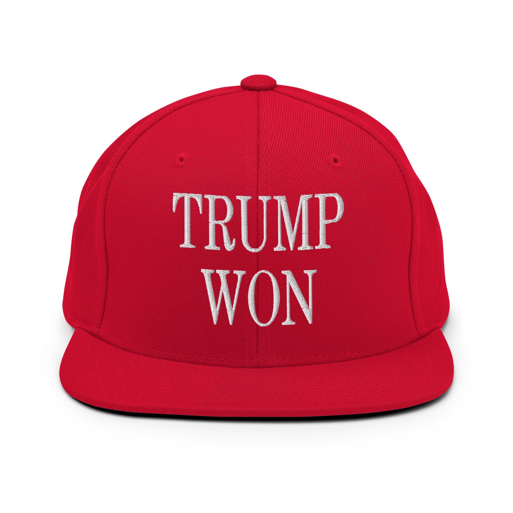 Trump Won 2020 2024 Flat Bill Brim Snapback Hat Red