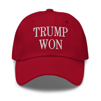 Trump Won 2020 2024 Golf Dad Hat Cranberry