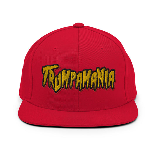 Trumpamania Donald Trump Flat Bill Brim Snapback Hat Red