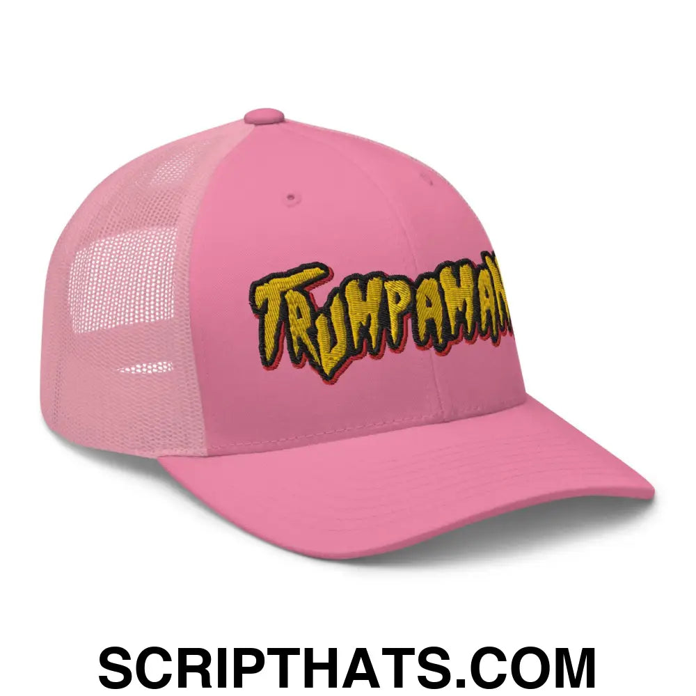 Trumpamania Donald Trump Retro Trucker Hat Pink