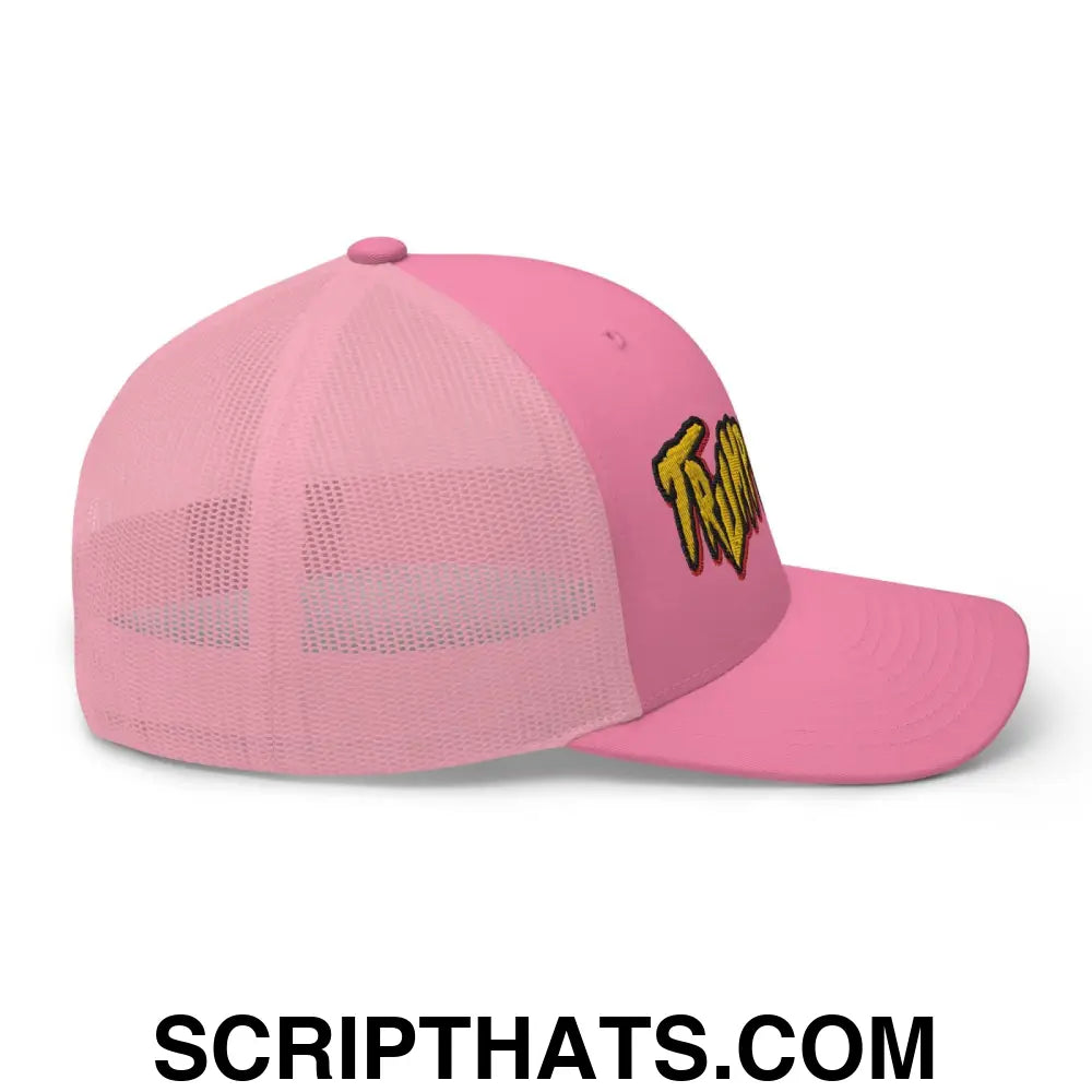 Trumpamania Donald Trump Retro Trucker Hat Pink