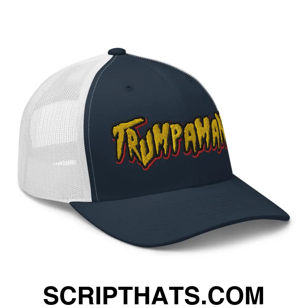 Trumpamania Donald Trump Retro Trucker Hat Navy White