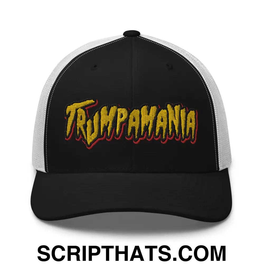 Trumpamania Donald Trump Retro Trucker Hat Black White