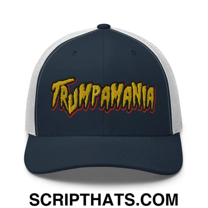 Trumpamania Donald Trump Retro Trucker Hat Navy White