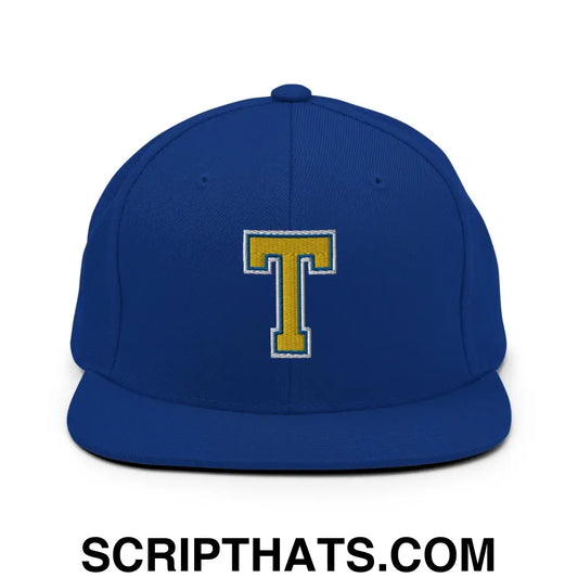 Tulsa Baseball Letter T Varsity Letterman Block Snapback Hat Royal Blue