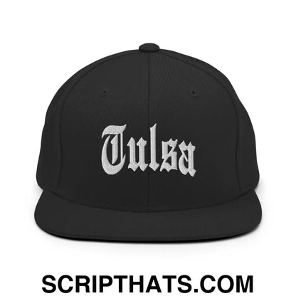 Tulsa II OG Old English Snapback Hat Black