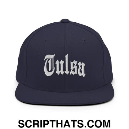 Tulsa II OG Old English Snapback Hat Navy