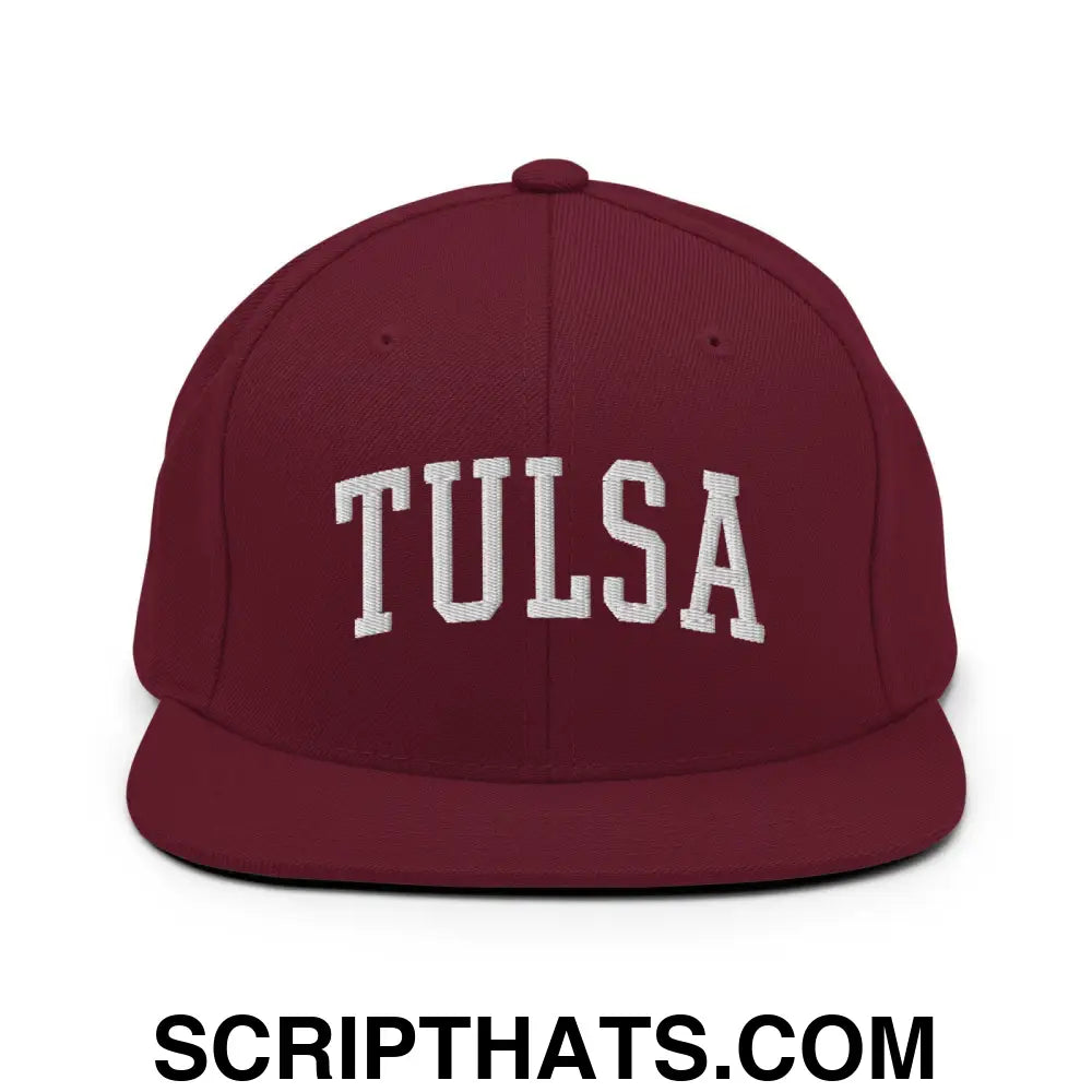 Tulsa II Varsity Letterman Block Snapback Hat Maroon