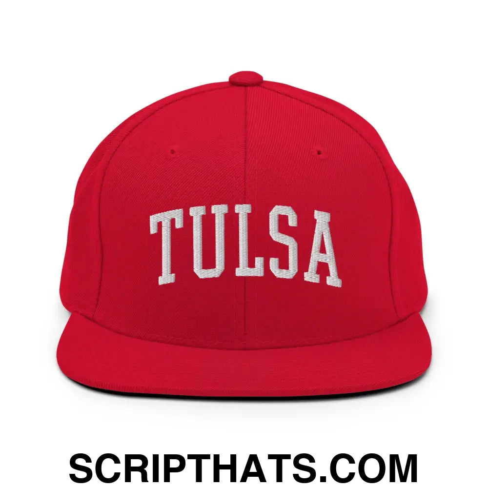 Tulsa II Varsity Letterman Block Snapback Hat Red