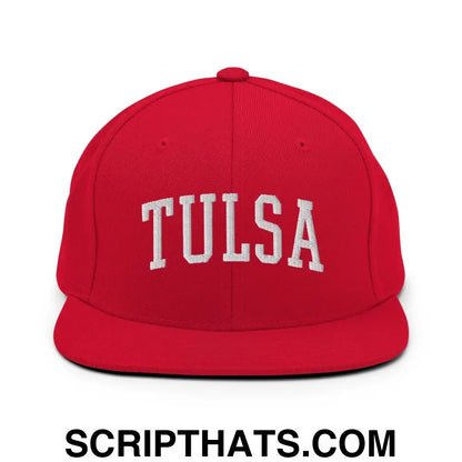 Tulsa II Varsity Letterman Block Snapback Hat Red