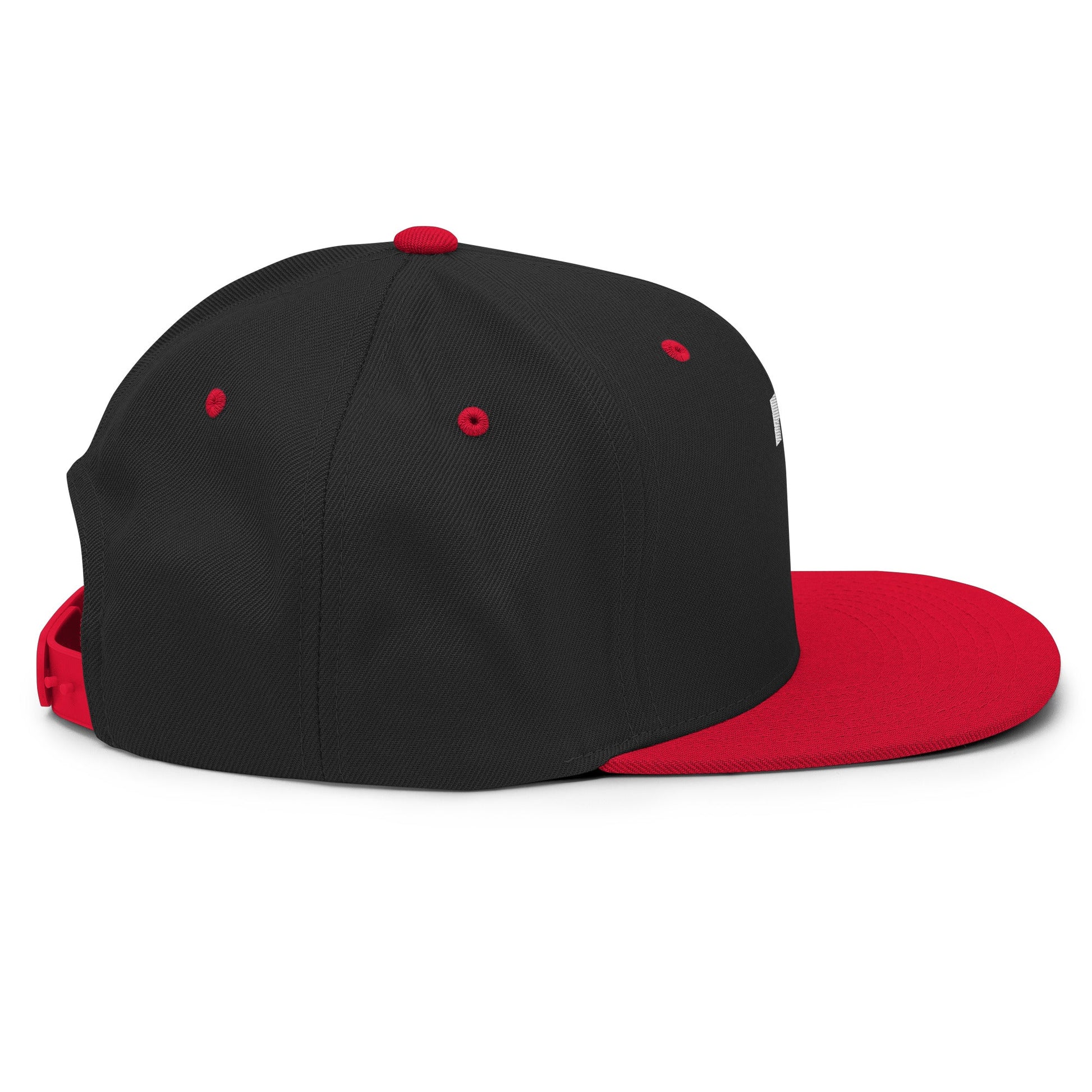 Tulsa Letter T Varsity Letterman Block Snapback Hat Black Red