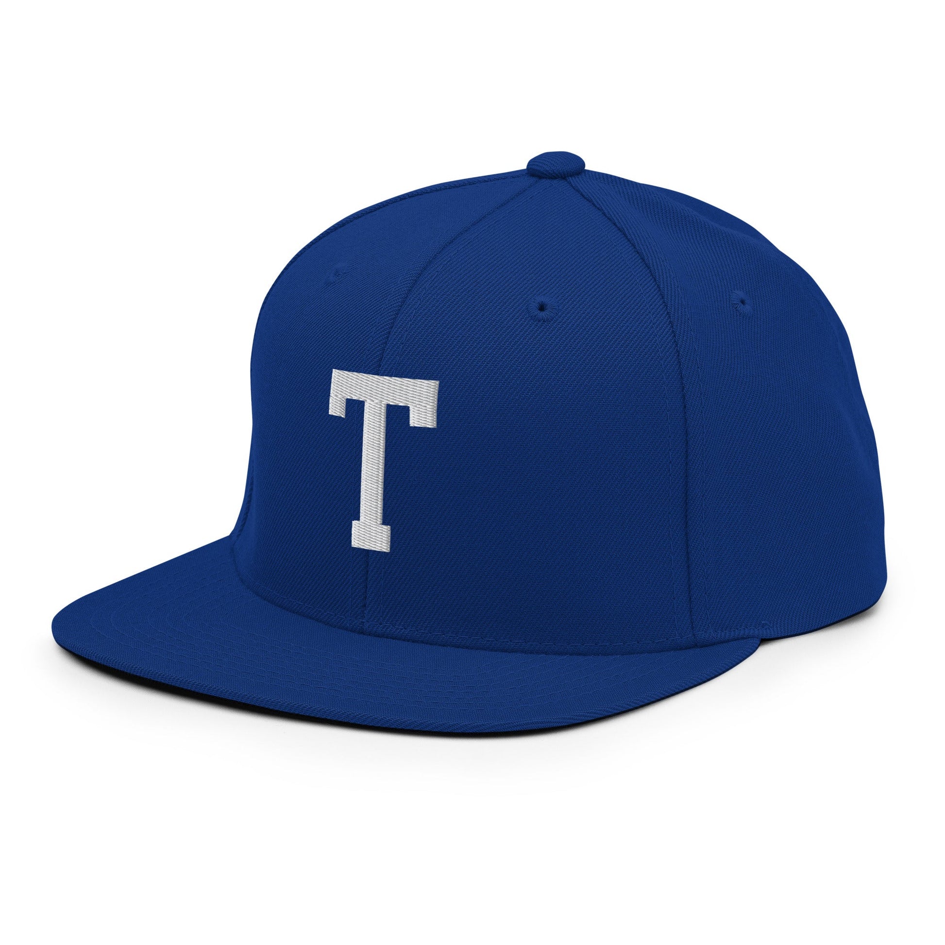 Tulsa Letter T Varsity Letterman Block Snapback Hat Royal Blue