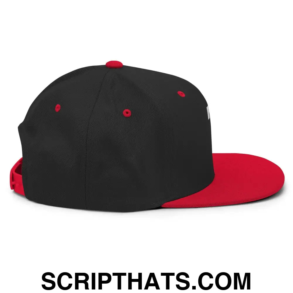 Tulsa Letter T Varsity Letterman Block Snapback Hat Black Red