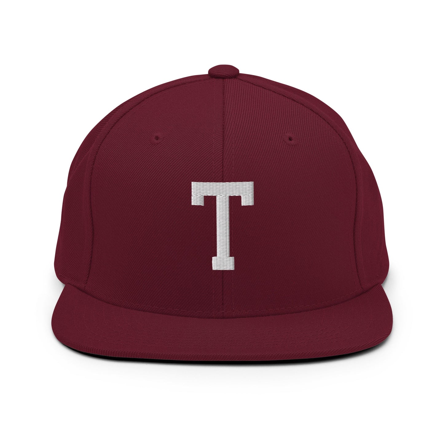 Tulsa Letter T Varsity Letterman Block Snapback Hat Maroon