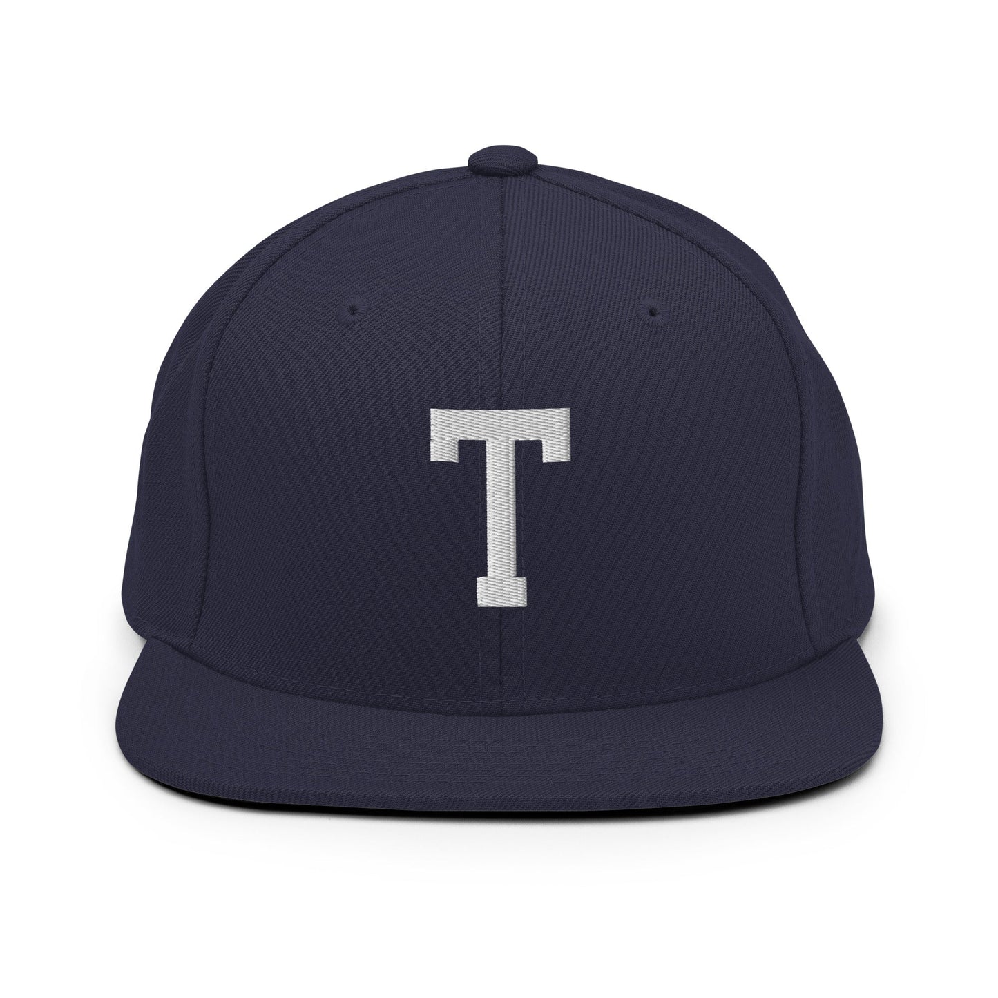 Tulsa Letter T Varsity Letterman Block Snapback Hat Navy