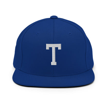 Tulsa Letter T Varsity Letterman Block Snapback Hat Royal Blue