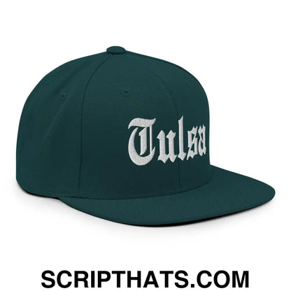 Tulsa OG Old English Snapback Hat Spruce